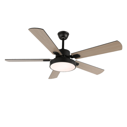 Moderne Plafondventilator met Houten Bladen & Geïntegreerde LED-Verlichting – Ø107 cm, Afstandsbediening, 6 Snelheden, Verstelbaar Vermogen