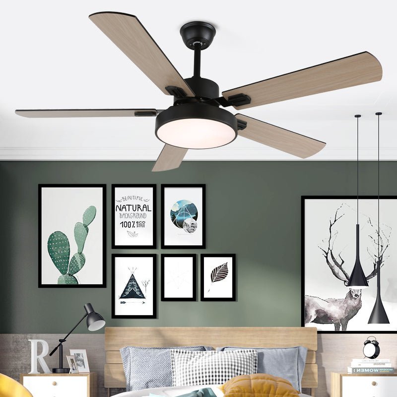 Moderne Plafondventilator met Houten Bladen & Geïntegreerde LED-Verlichting – Ø107 cm, Afstandsbediening, 6 Snelheden, Verstelbaar Vermogen