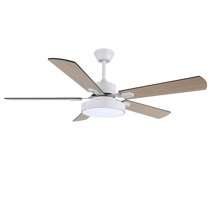 Moderne Plafondventilator met Houten Bladen & Geïntegreerde LED-Verlichting – Ø107 cm, Afstandsbediening, 6 Snelheden, Verstelbaar Vermogen