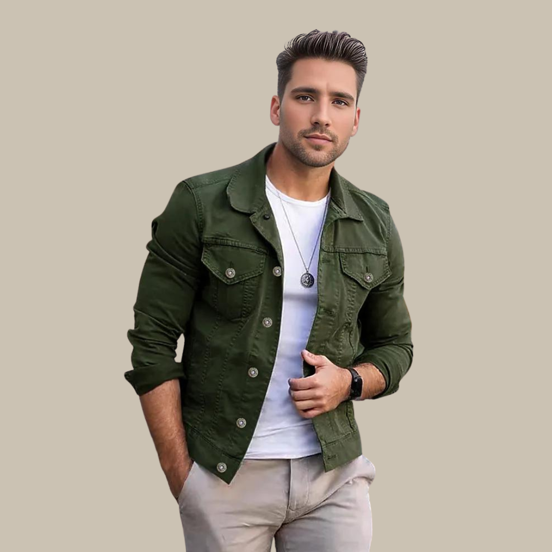 Blauwe Heren Jeansjas Casual Denim Jas - StudioMarella