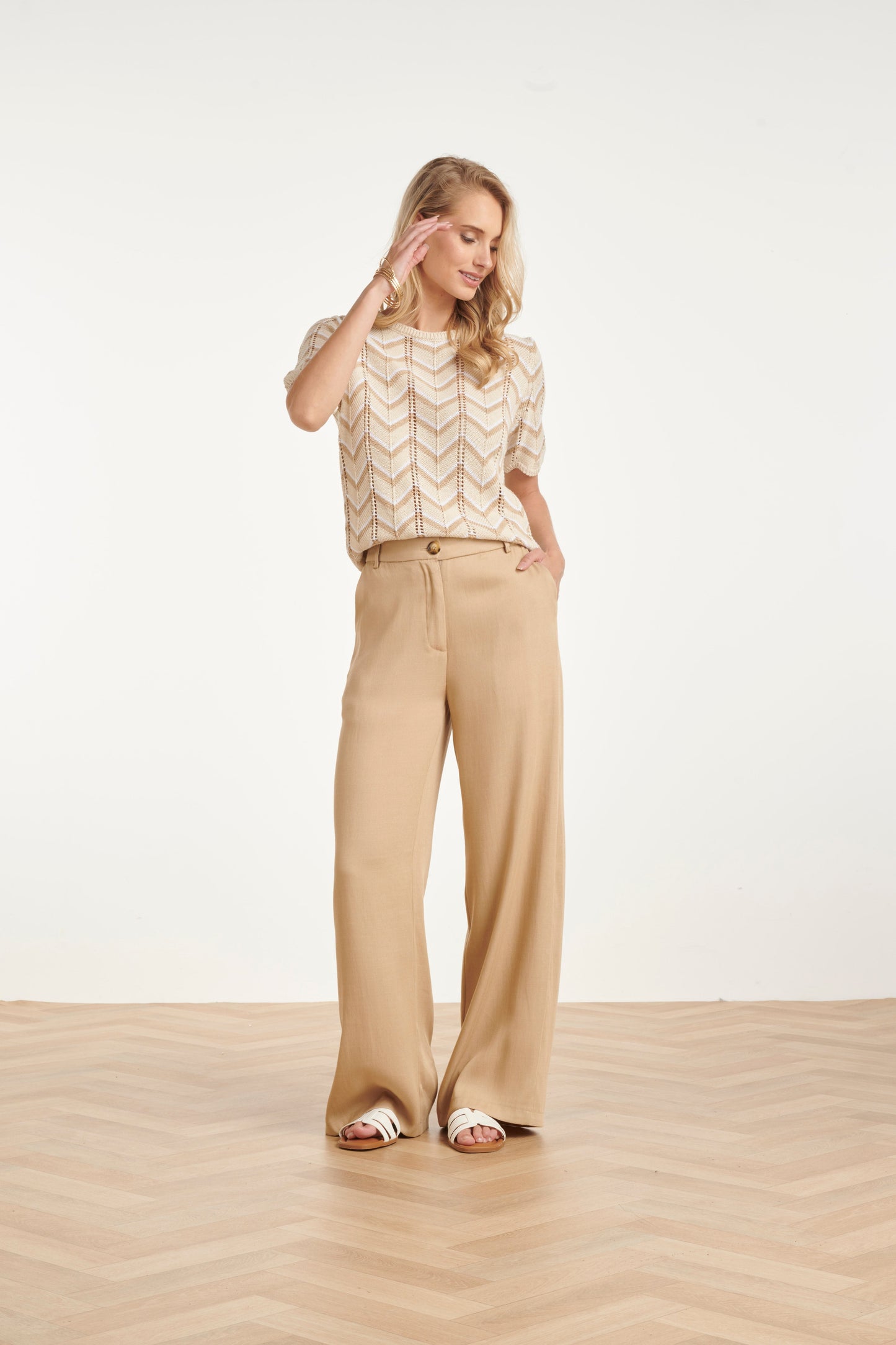 Zigzag Gebreide Top met Ajourdetails | Damesmode Top 2