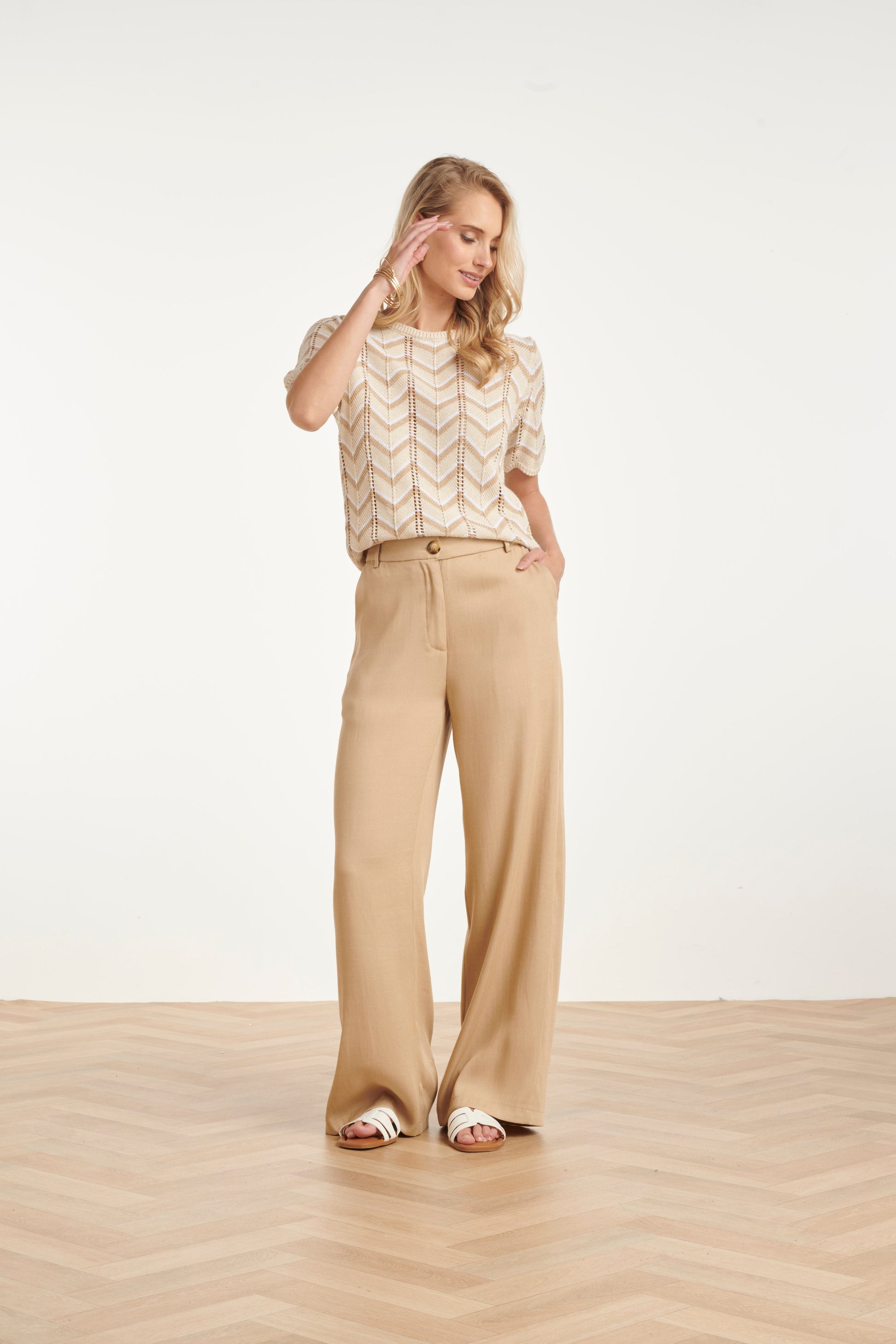 Zigzag Gebreide Top met Ajourdetails | Damesmode Top 2