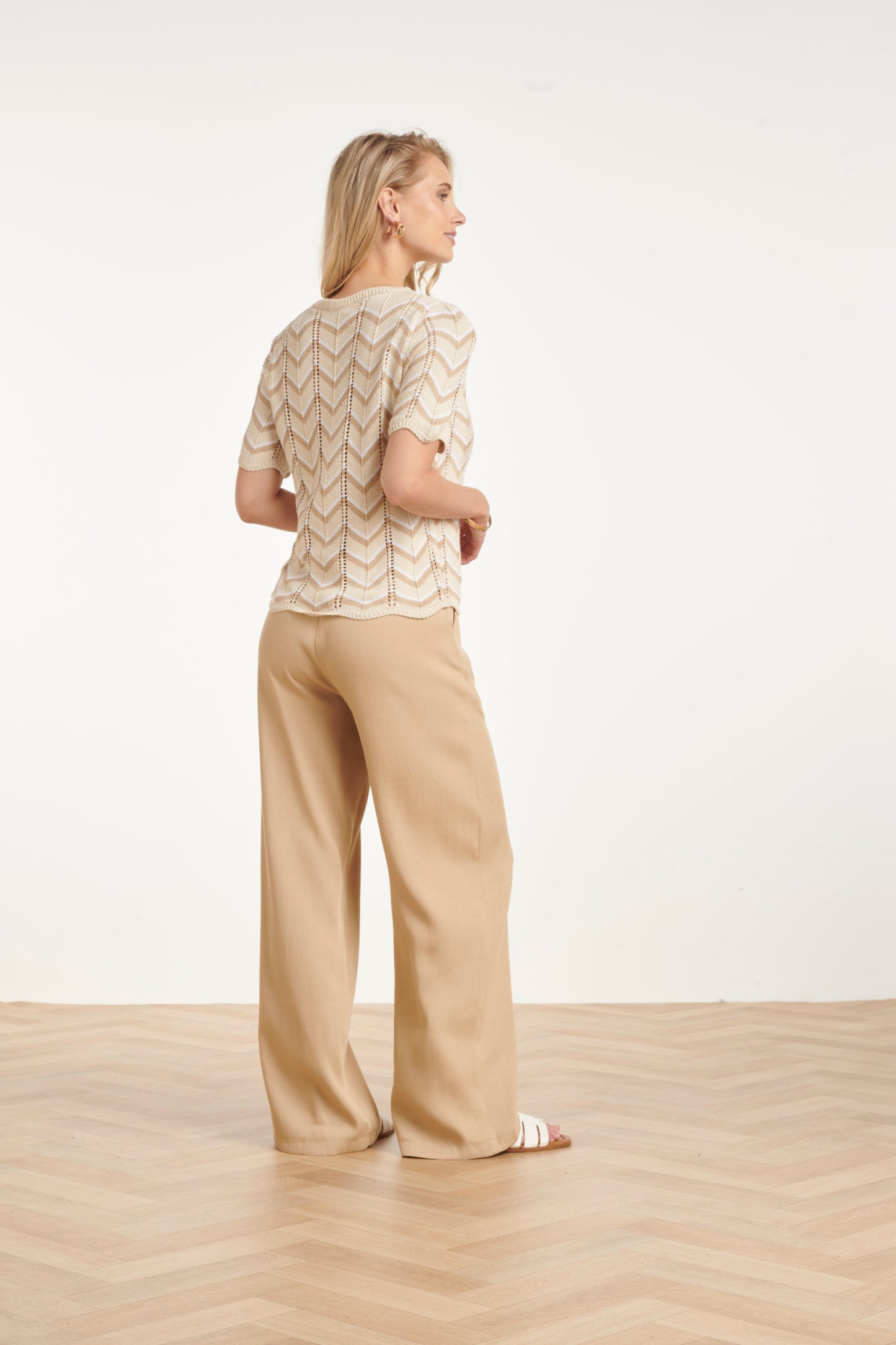 Zigzag Gebreide Top met Ajourdetails | Damesmode Top 6