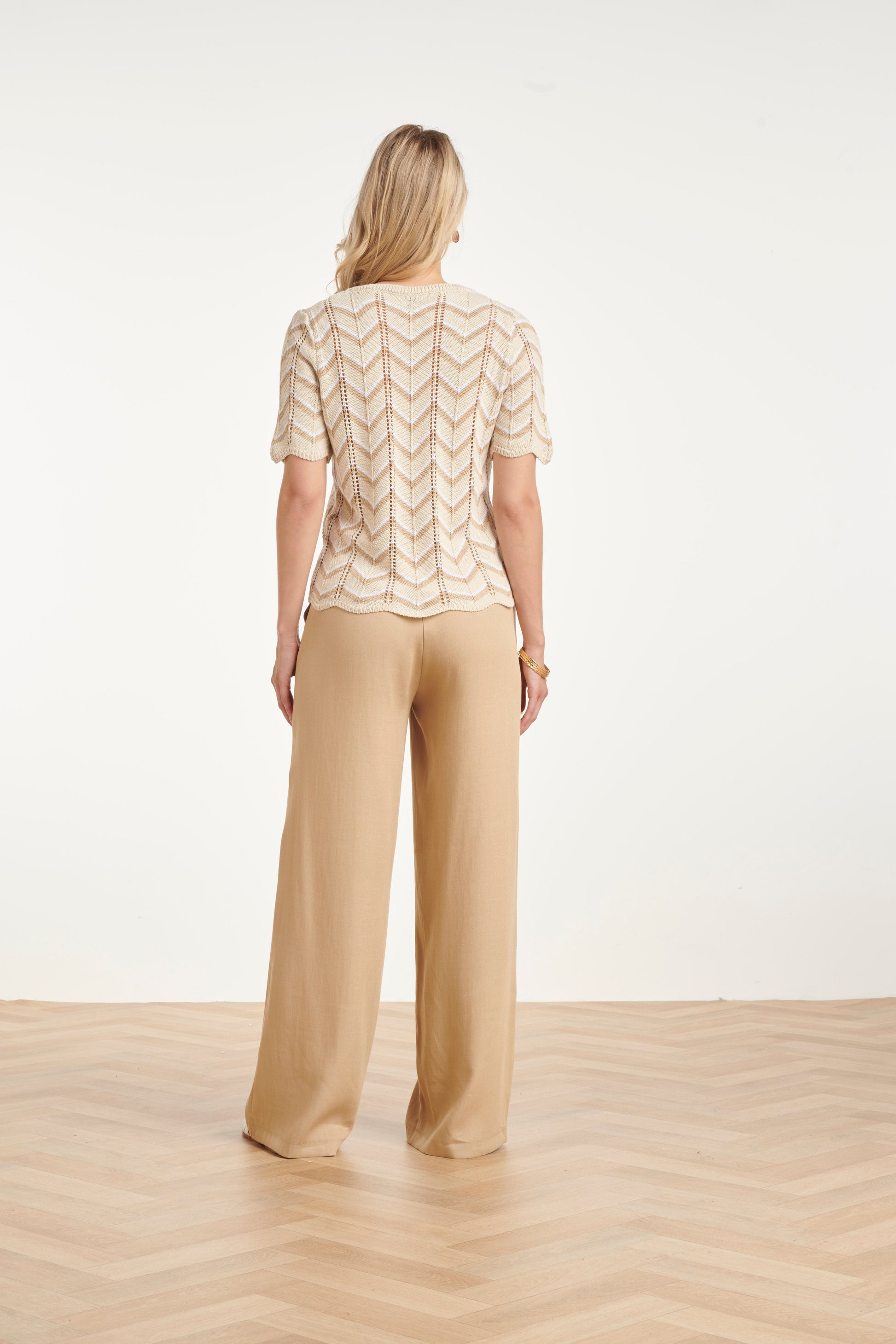 Zigzag Gebreide Top met Ajourdetails | Damesmode Top 8