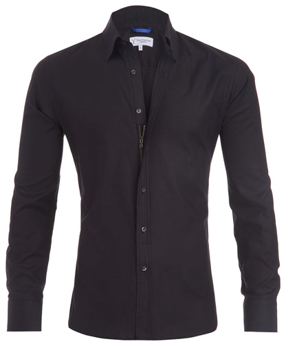 Herenshirt Slim Fit Met Rits, Elegante Sportieve Stijl