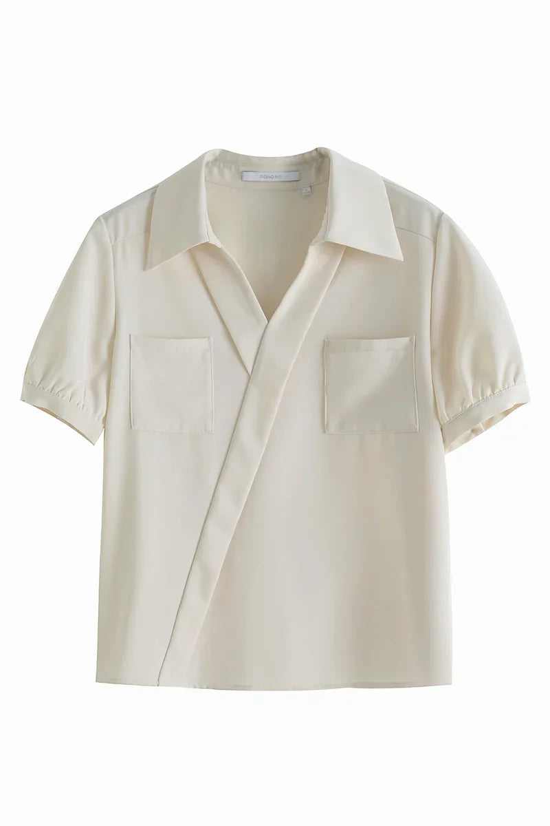 V-Hals Blouse Zomerse Chic Damestijl