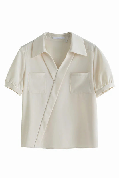 V-Hals Blouse Zomerse Chic Damestijl