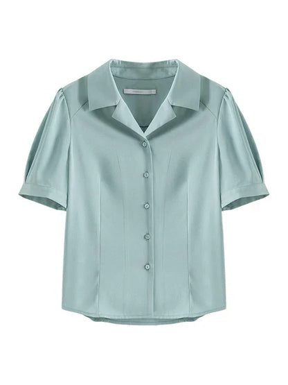 Witte Blouse Franse Stijl Damen blouse Kort Model