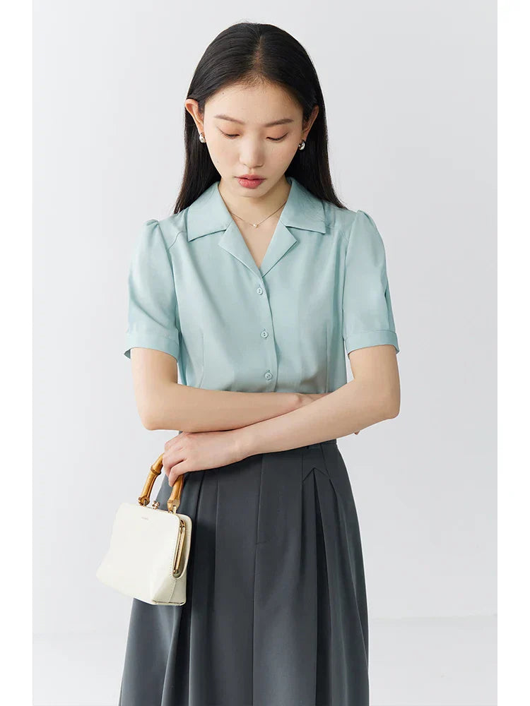 Witte Blouse Franse Stijl Damen blouse Kort Model