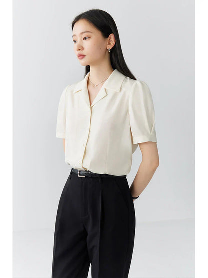 Witte Blouse Franse Stijl Damen blouse Kort Model