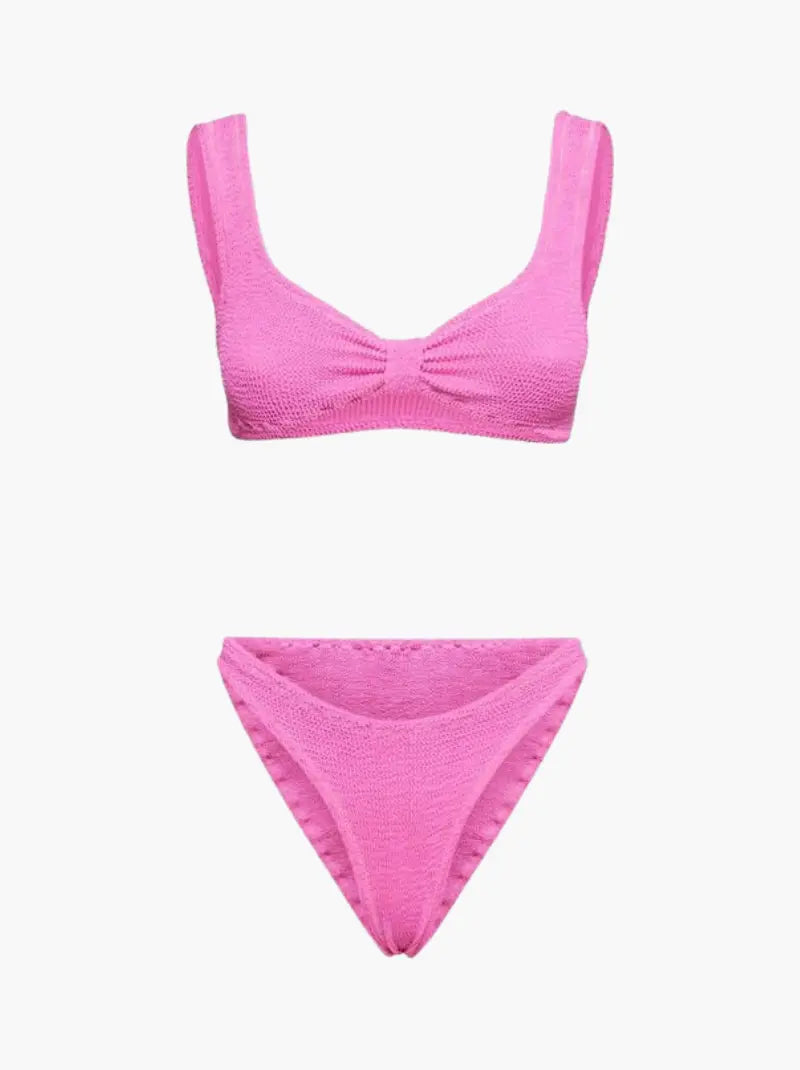 Vrouwelijk Badpak Tweedelig Lila Zomer Stijl