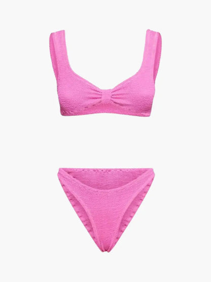 Vrouwelijk Badpak Tweedelig Lila Zomer Stijl