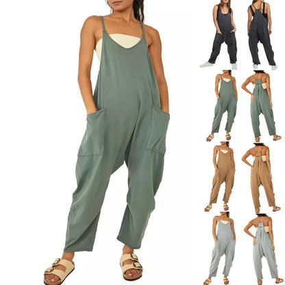 Zomer Jumpsuit Effen Kleur Jurk met Jarretels