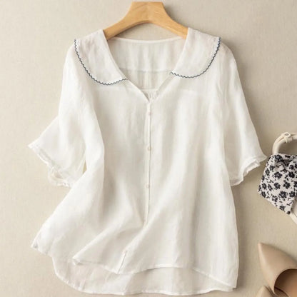 Vrouwelijke Zomer Blouse Trendy Korte Mouw
