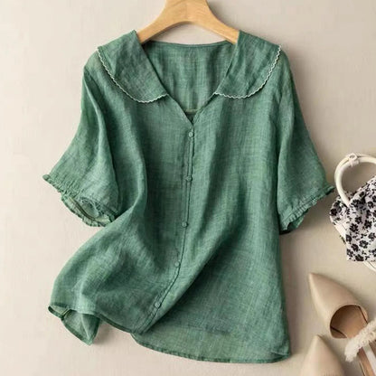 Vrouwelijke Zomer Blouse Trendy Korte Mouw