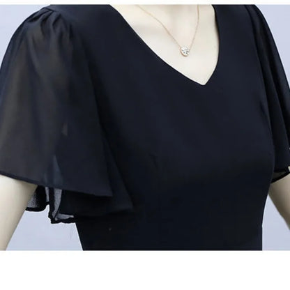 Jurk met Vlindermouwen Zomerjurk Vrouwelijk Kort Model