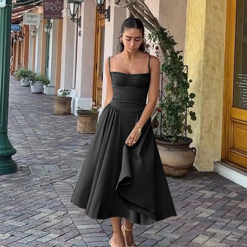 Vrouw Jurk met Suspenders Zomerse Stijl