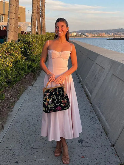 Vrouw Jurk met Suspenders Zomerse Stijl