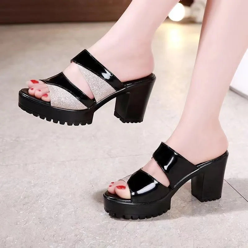 Zomerslippers Chunky Hak Comfortabel Sandalen