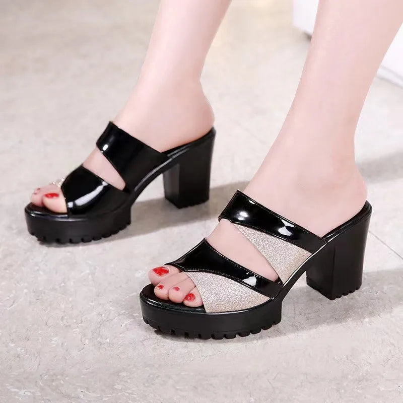 Zomerslippers Chunky Hak Comfortabel Sandalen