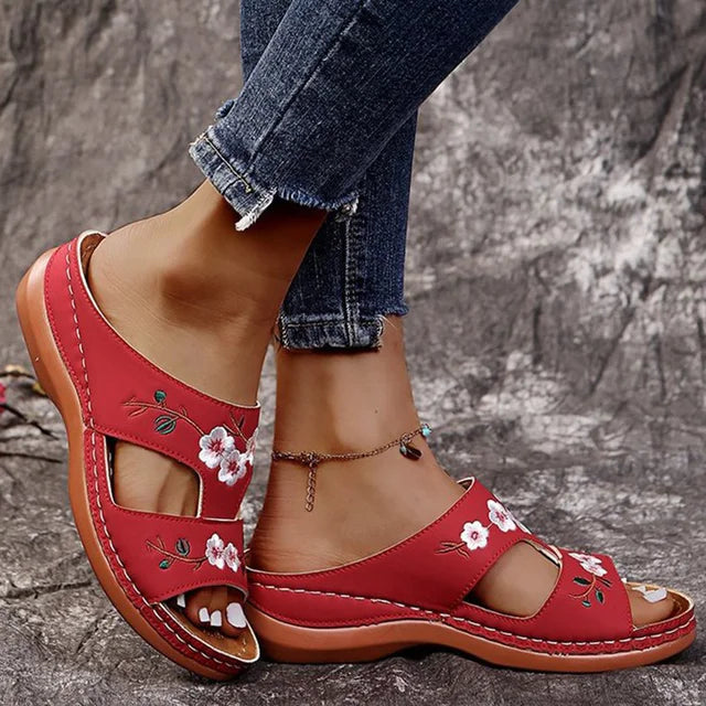 Zomer Sandalen Sleehak Luxe Leer