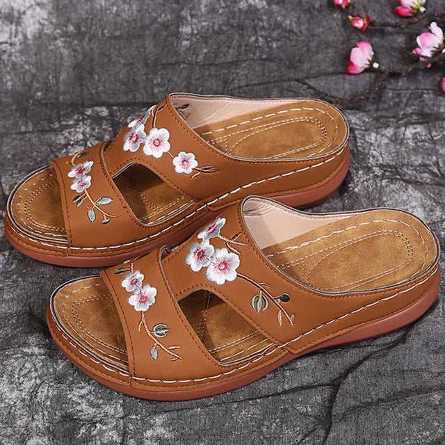 Zomer Sandalen Sleehak Luxe Leer
