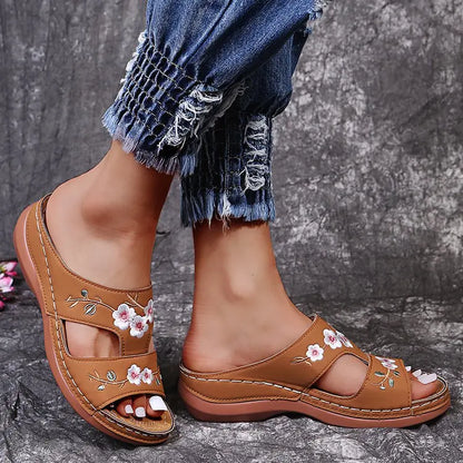 Zomer Sandalen Sleehak Luxe Leer