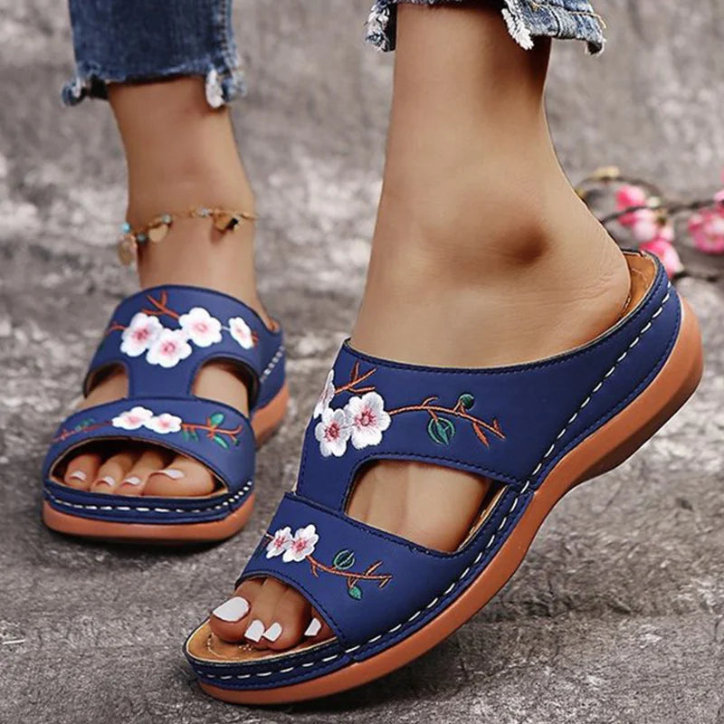 Zomer Sandalen Sleehak Luxe Leer