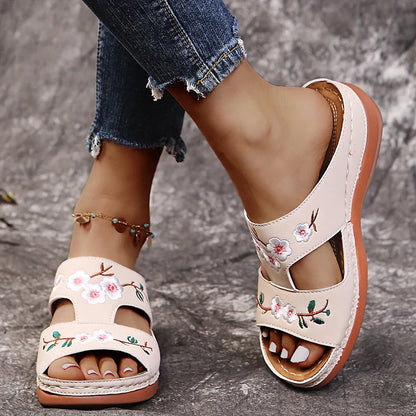 Zomer Sandalen Sleehak Luxe Leer