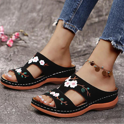 Zomer Sandalen Sleehak Luxe Leer