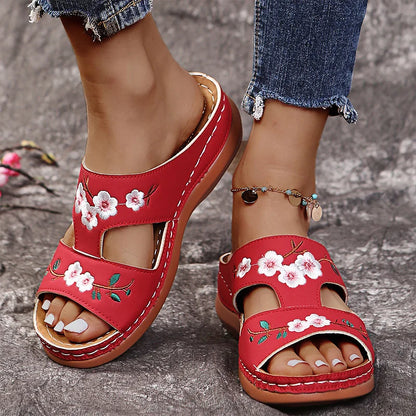 Zomer Sandalen Sleehak Luxe Leer