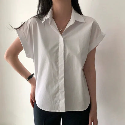 Vrouwen Blouse Effen Kleur Luxe Stof