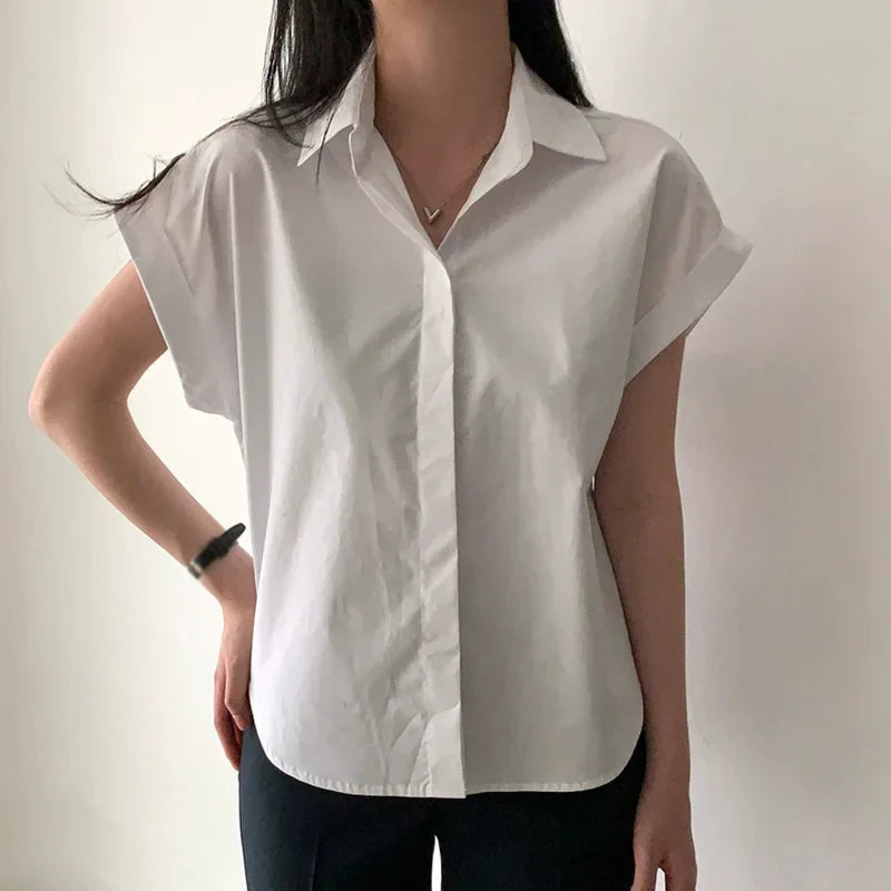 Vrouwen Blouse Effen Kleur Luxe Stof