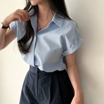 Vrouwen Blouse Effen Kleur Luxe Stof