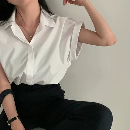 Vrouwen Blouse Effen Kleur Luxe Stof