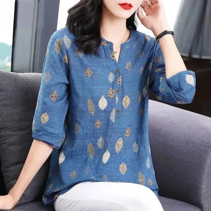 Vrouwelijke Zomer Blouse Chiffon Bloemen Print