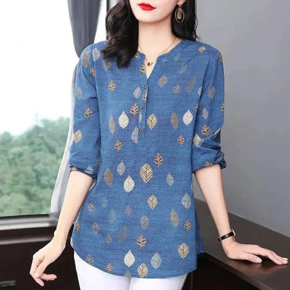 Vrouwelijke Zomer Blouse Chiffon Bloemen Print