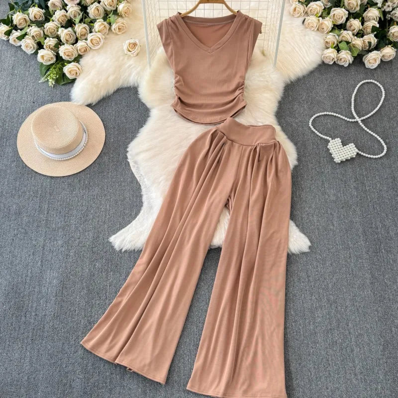 Wijde Broek Set Zomerse Boho Stijl