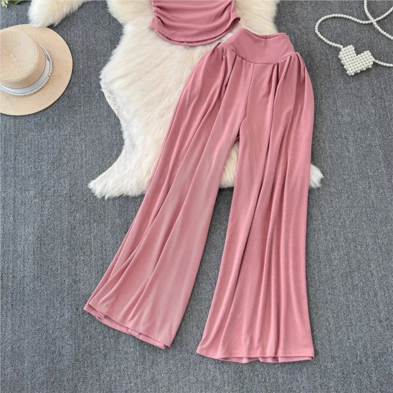 Wijde Broek Set Zomerse Boho Stijl