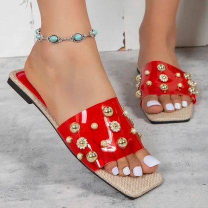 Metalen Slippers met PVC Sandalen Transparant