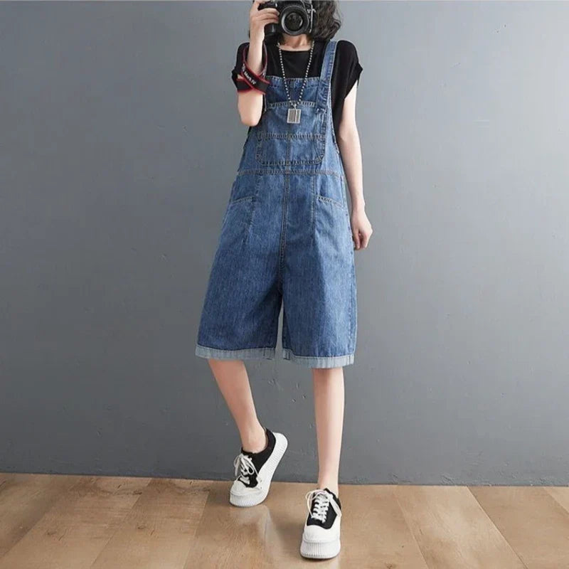 Jumpsuit Denim Baggy Losse Fit voor Vrouw