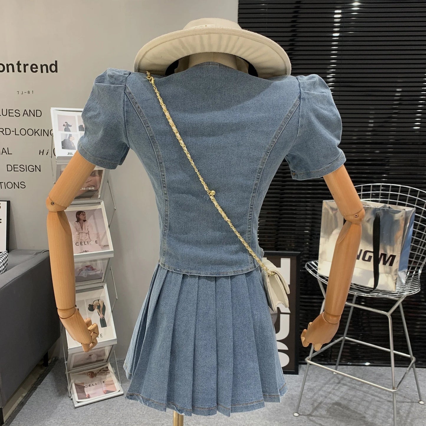 Zomer Denim Set voor Vrouw Blauw Casual