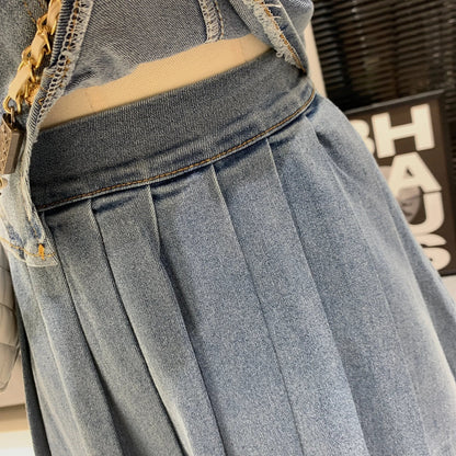 Zomer Denim Set voor Vrouw Blauw Casual