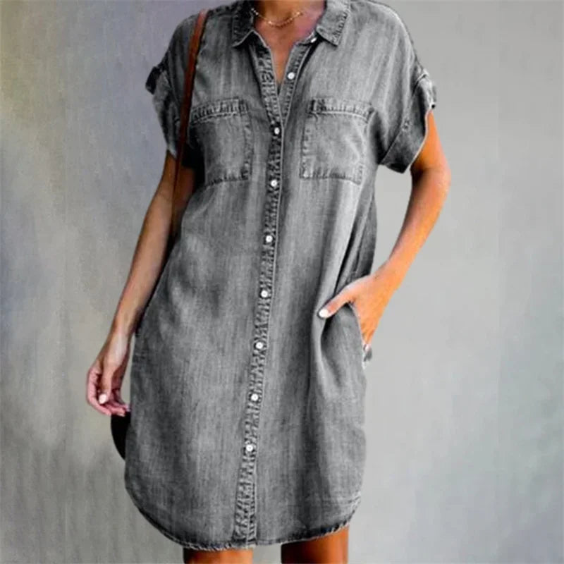 Zomerjurk Denim Jurk voor Vrouw Zonnig en Chic