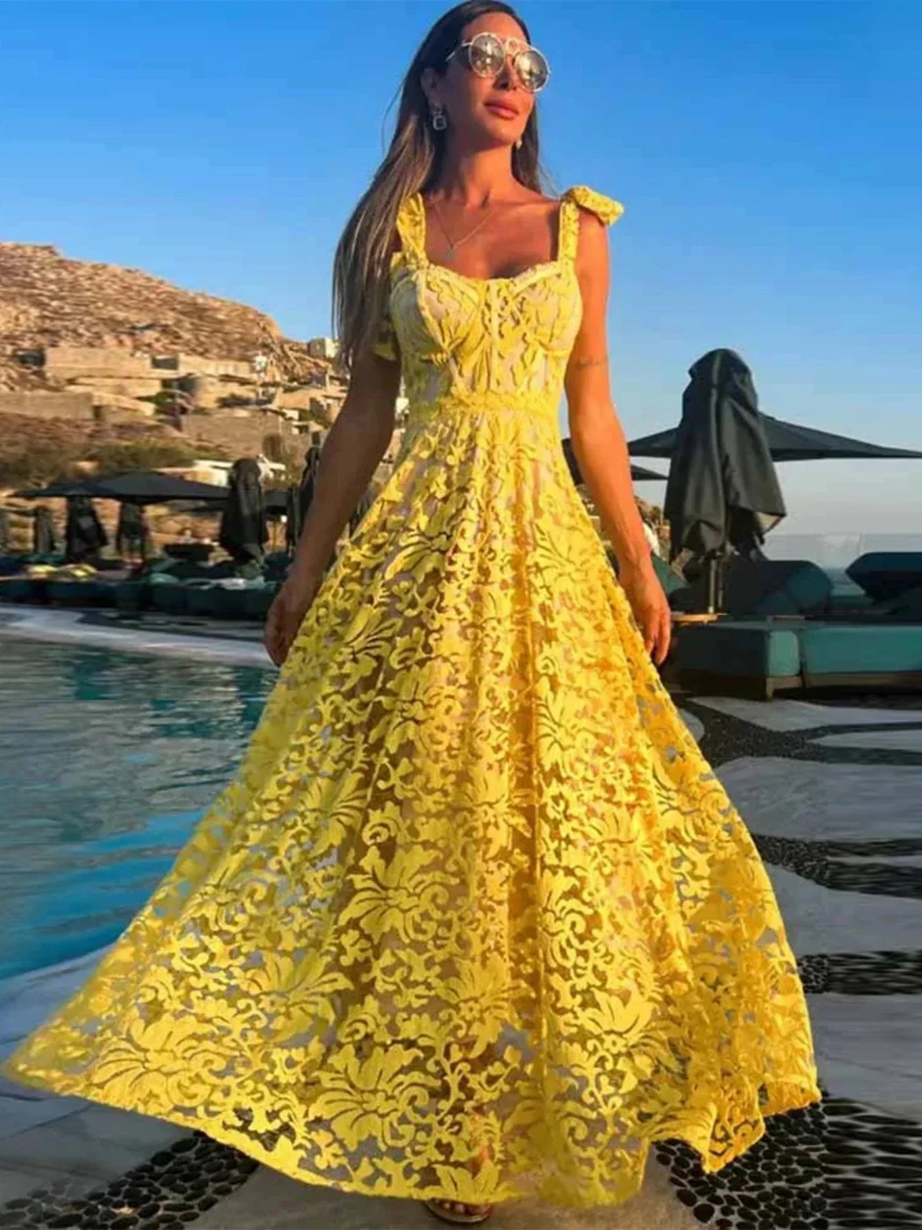 Vrouwelijke Kantjurk Zomerjurk Elegante Stijl