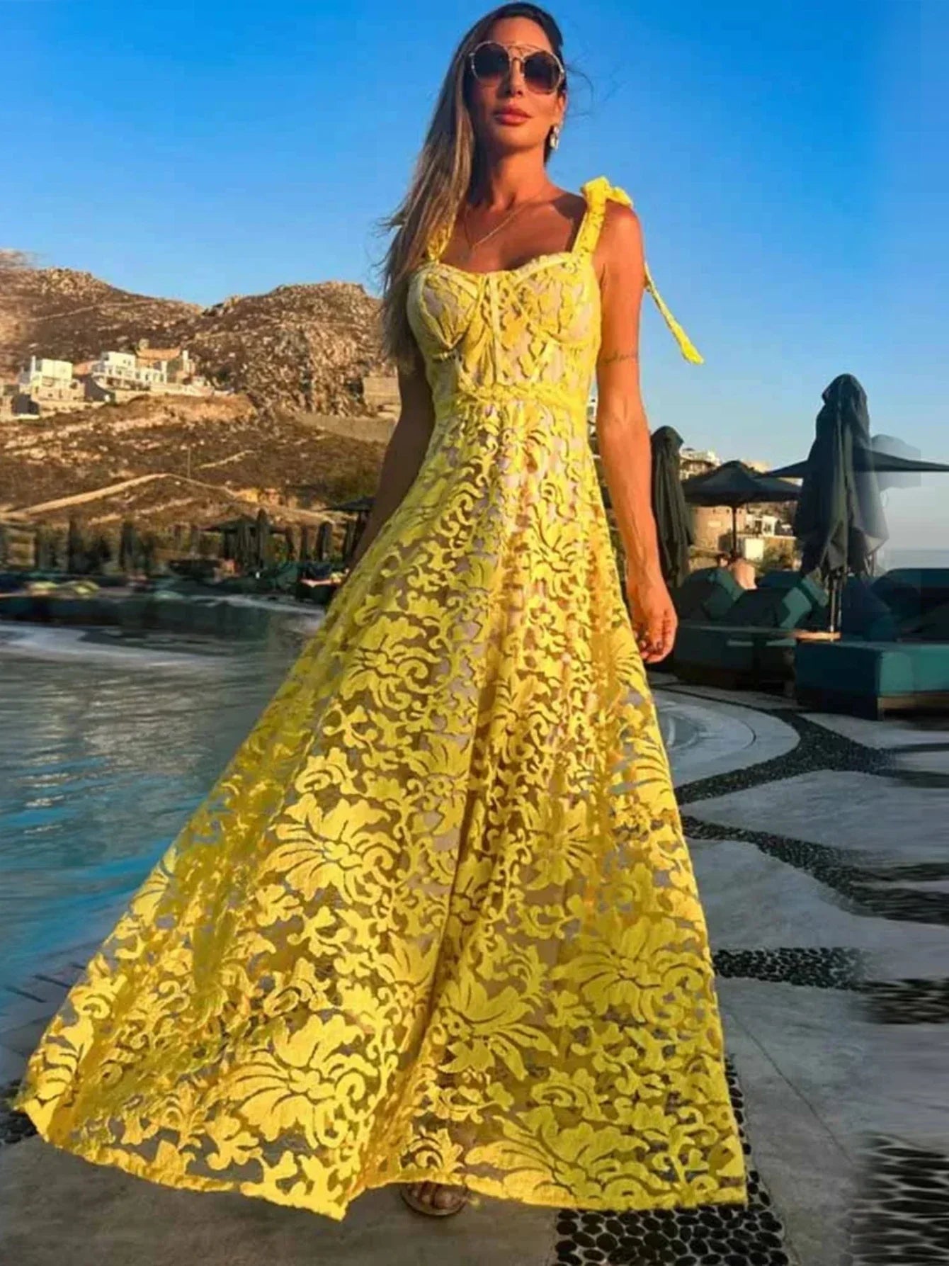 Vrouwelijke Kantjurk Zomerjurk Elegante Stijl
