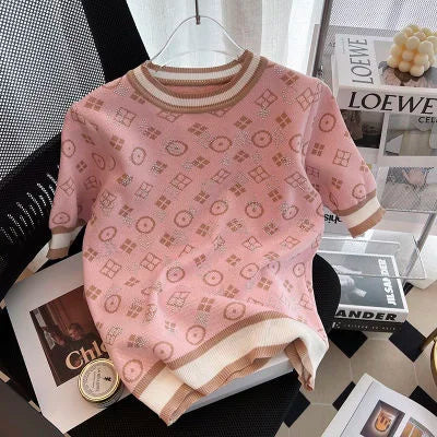Gebreide Top met Gouden Detail en Ruches - StudioMarella