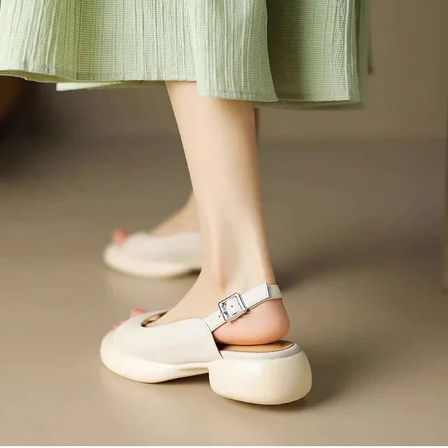 Zomer Hoge Hakken met Peep-Toe en Gesp Luxe Design - StudioMarella