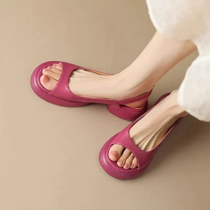 Zomer Hoge Hakken met Peep-Toe en Gesp Luxe Design