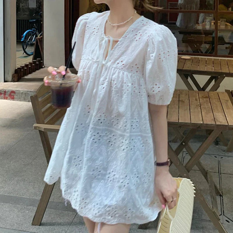 Lente Blouse Kanten Franse Stijl Vrouwen